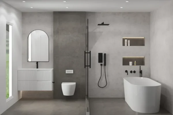 bathroom interior design in 3d and render