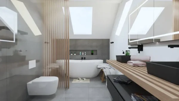 bathroom interior design in 3d and render